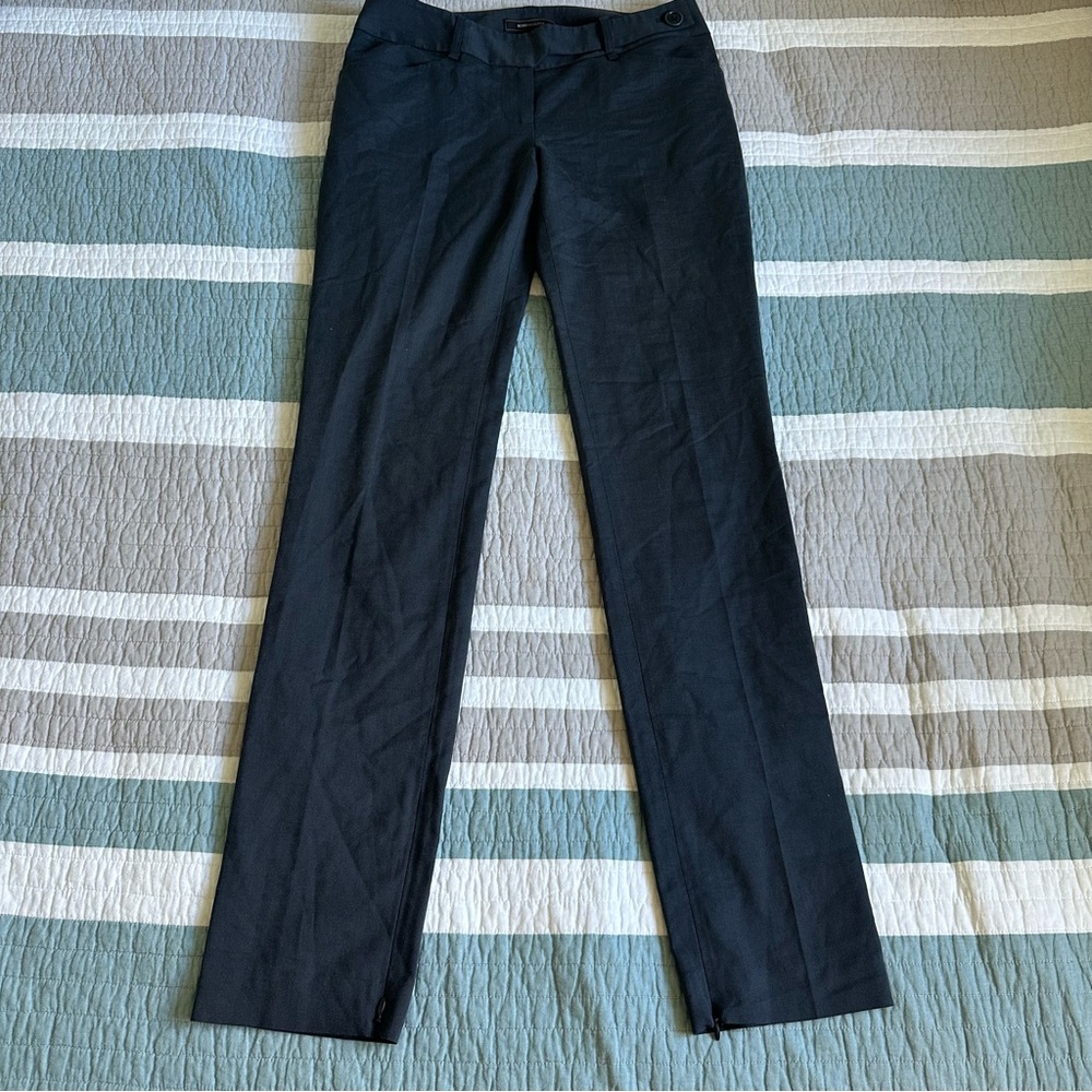 BCBGMAXAZRIA BCBG Monique Slim Suit Pant 2 Navy Blue